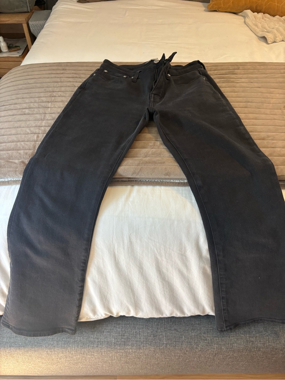 Madewell-Black Mid-Rise Kick Flare Jeans - Size 26